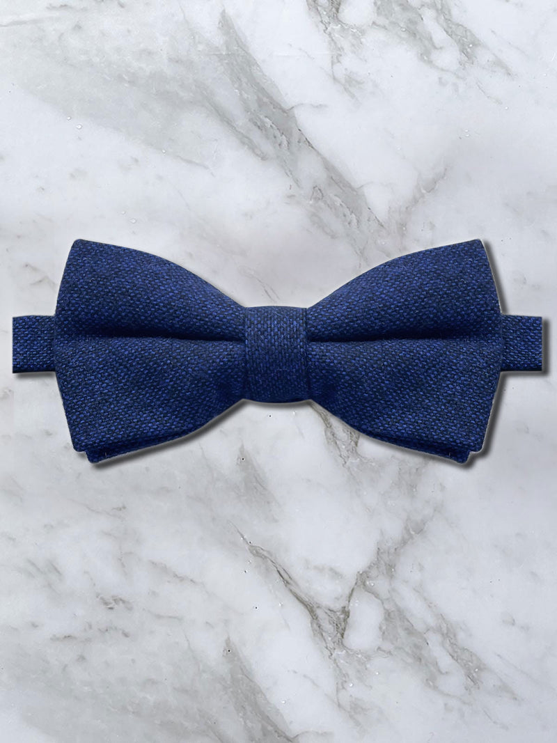 Navy Wool Bow Tie